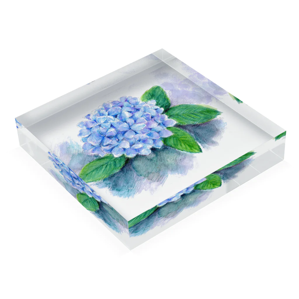 リラの紫陽花 Acrylic Block :placed flat