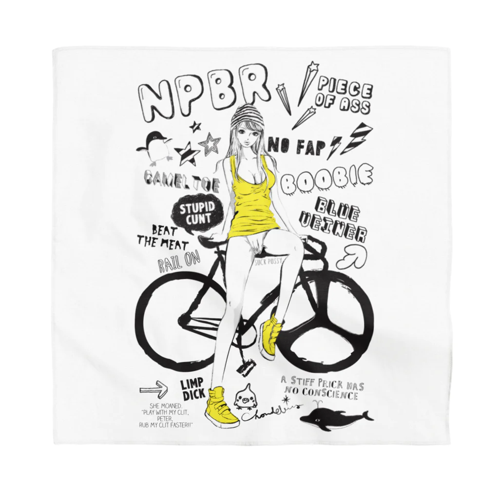 loveclonesのNPBR 自転車女子 ガーリーイラスト Bandana