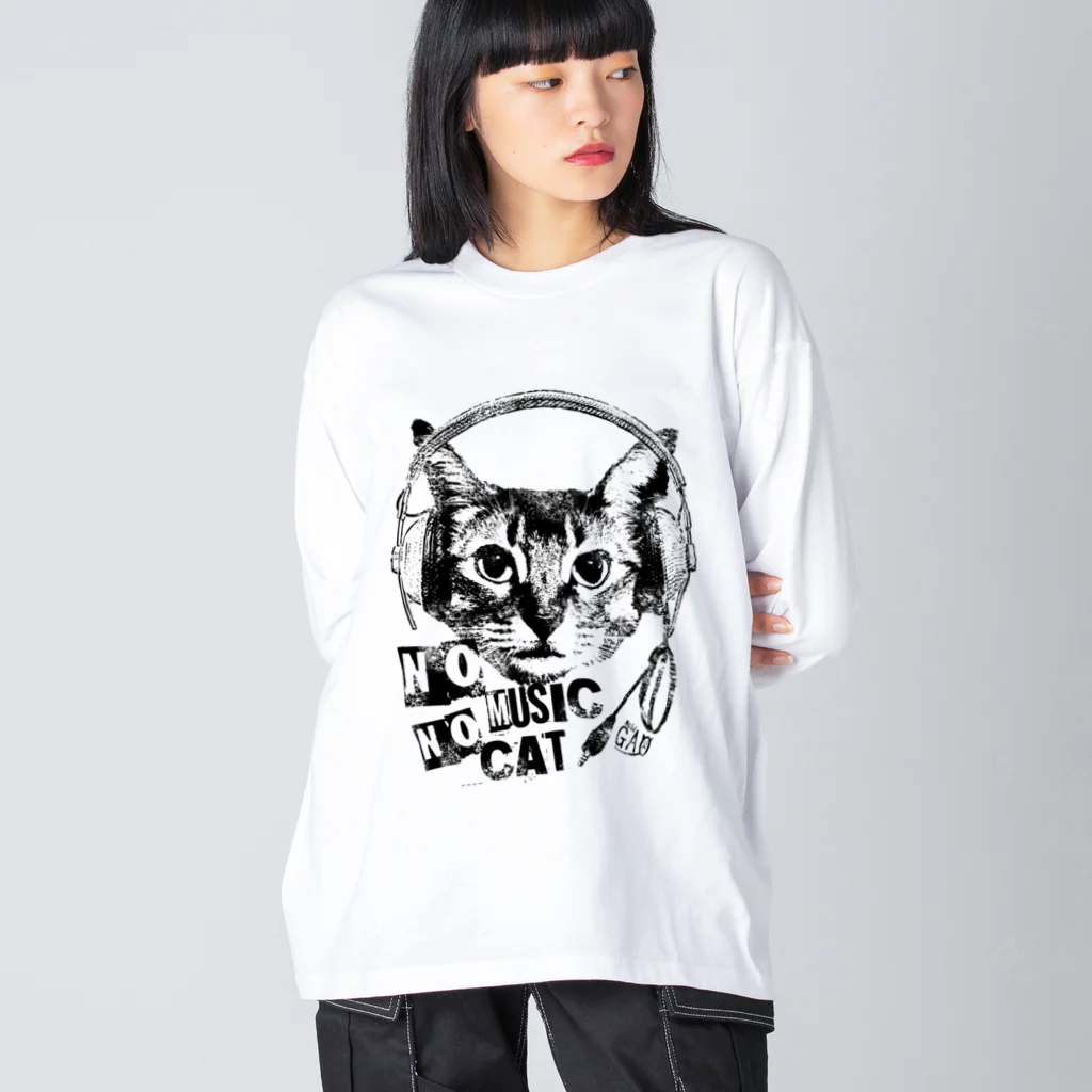 NobigaoのNobigao Music Cat ビッグシルエットロングスリーブTシャツ