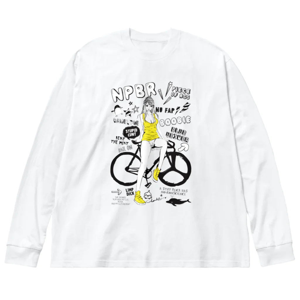 loveclonesのNPBR 自転車女子 ガーリーイラスト Big Long Sleeve T-Shirt