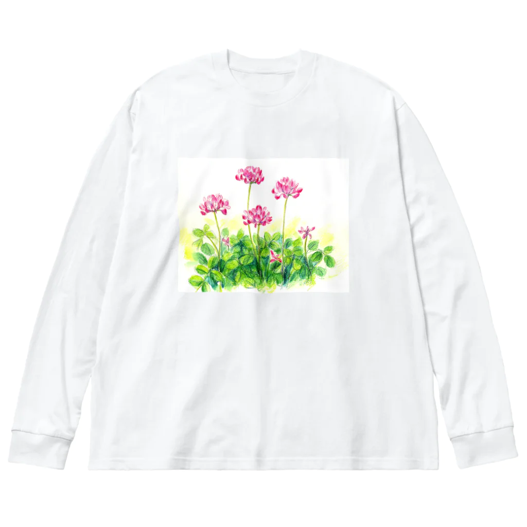 リラのレンゲ草 ビッグシルエットロングスリーブTシャツ