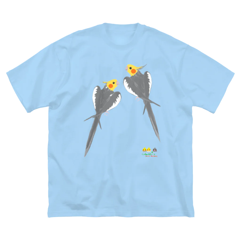 LittleLoroのノーマルオカメインコ　ごきげんポーズ中 ビッグシルエットTシャツ