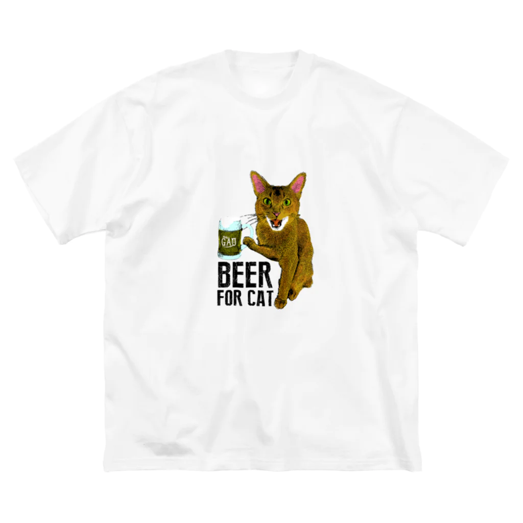 NobigaoのNobigao　ビール猫 ビッグシルエットTシャツ