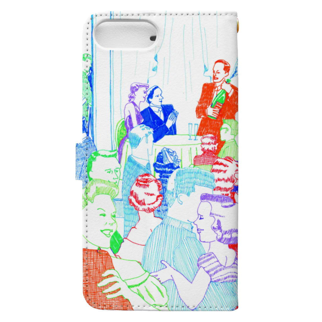 古屋智子（TomokoFuruya）のJazz Party(白) Book-Style Smartphone Case :back