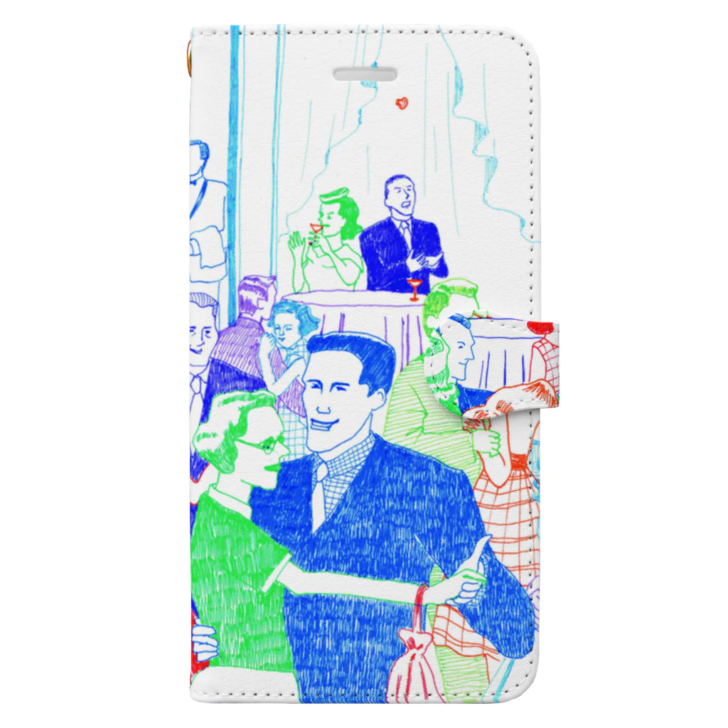 古屋智子（TomokoFuruya）のJazz Party(白) Book-Style Smartphone Case