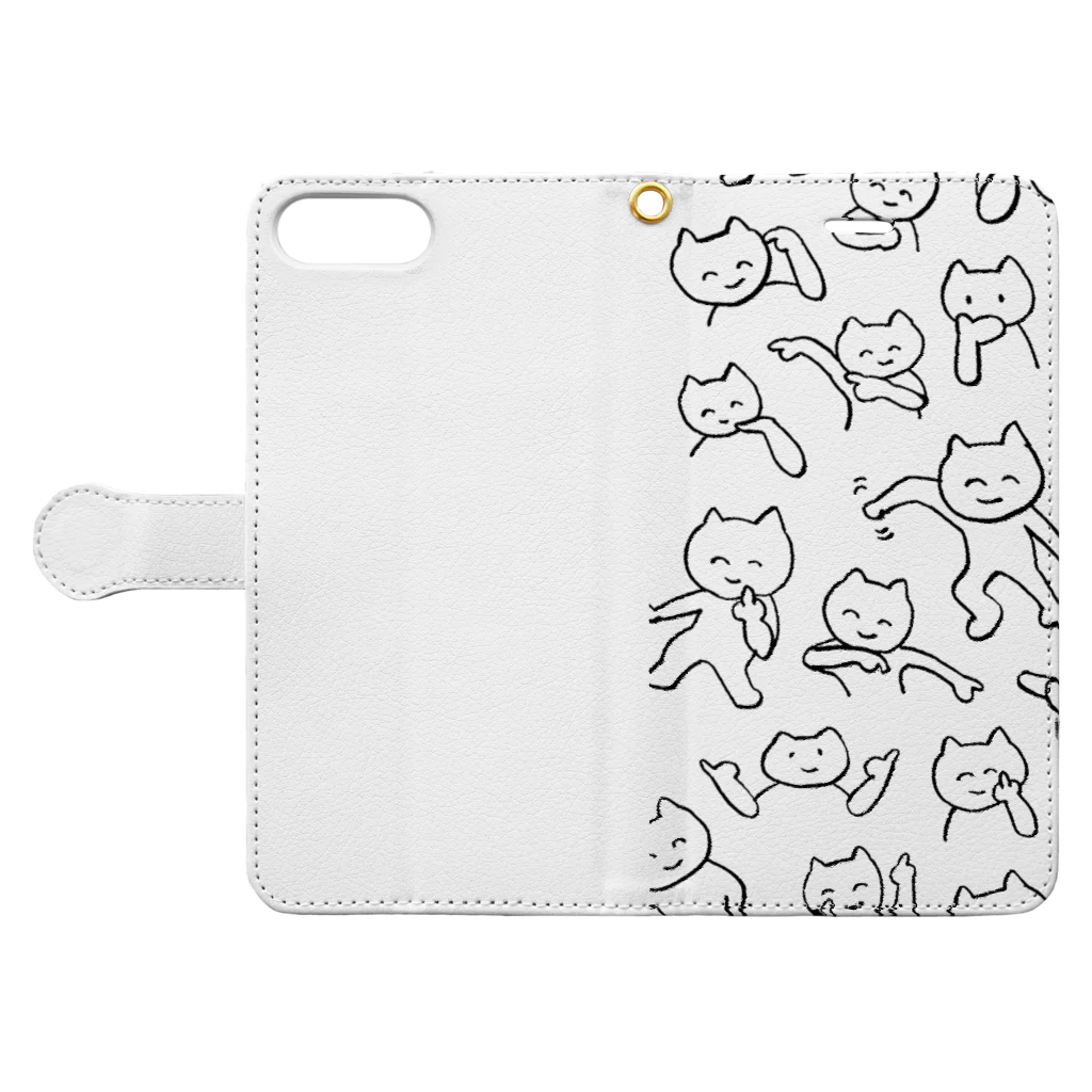 lablifeのラッパーねこ Book-Style Smartphone Case:Opened (outside)