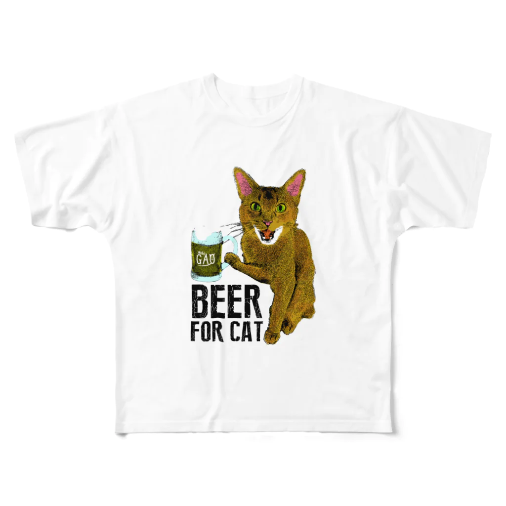 NobigaoのNobigao　ビール猫 フルグラフィックTシャツ