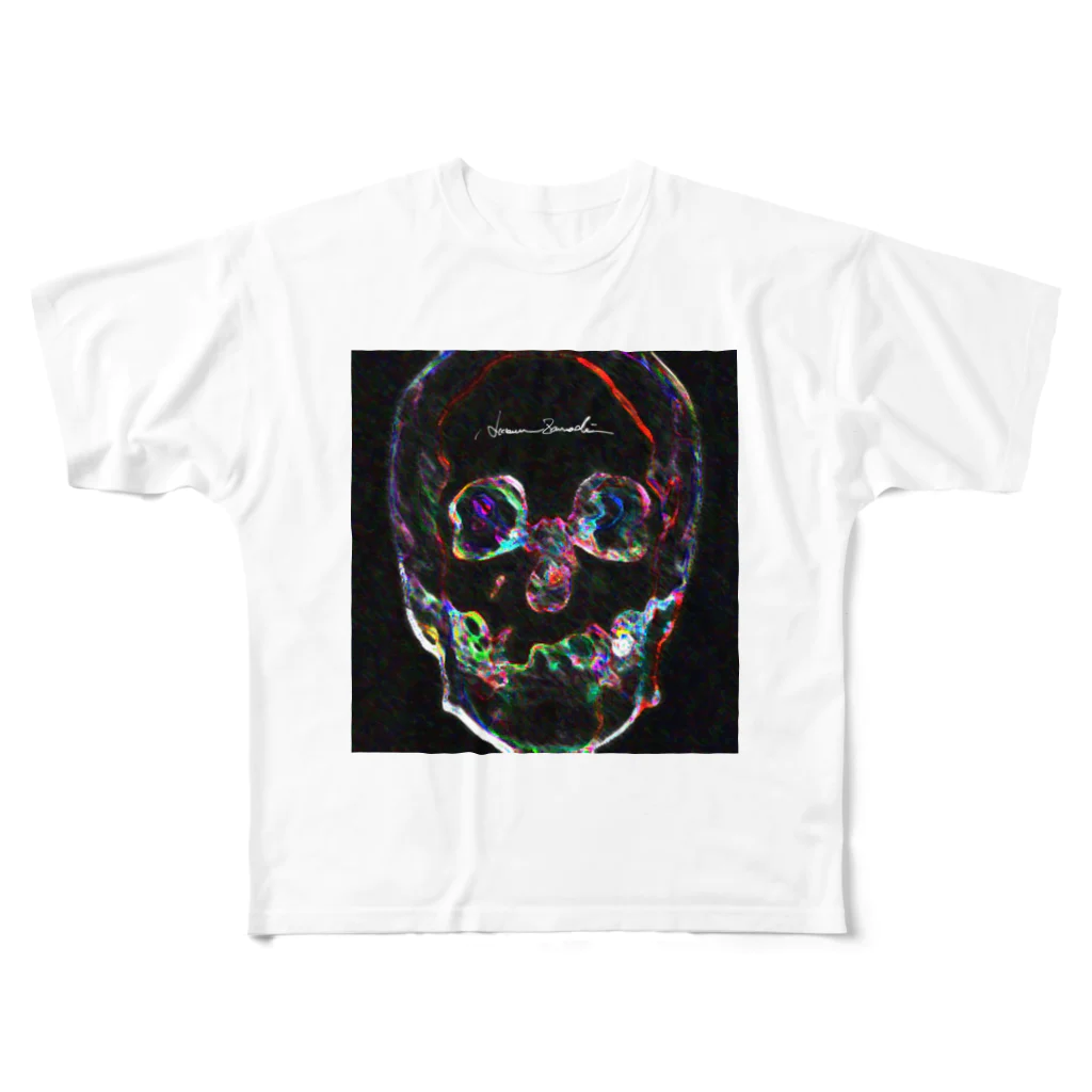 Akieem Zawadi's SHOPのBright Face All-Over Print T-Shirt