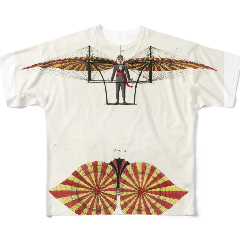 J. Jeffery Print Galleryの18世紀の飛行機 フルグラフィックTシャツ