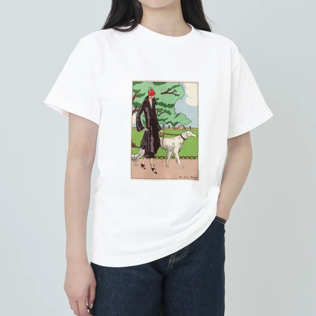 J. Jeffery Print Galleryの愛犬とお散歩 ヘビーウェイトTシャツ