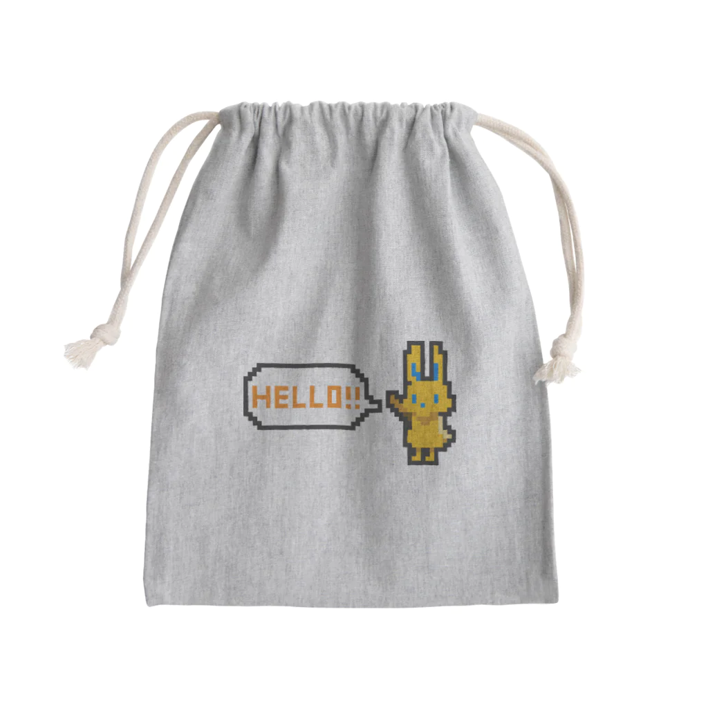 manaのドット絵風うさぎ「HELLO!!」 Mini Drawstring Bag