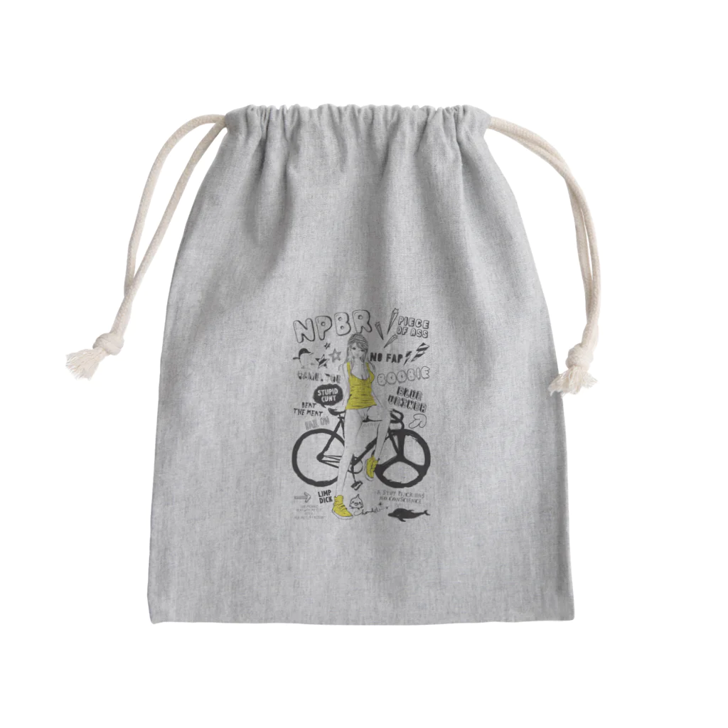 loveclonesのNPBR 自転車女子 ガーリーイラスト Mini Drawstring Bag