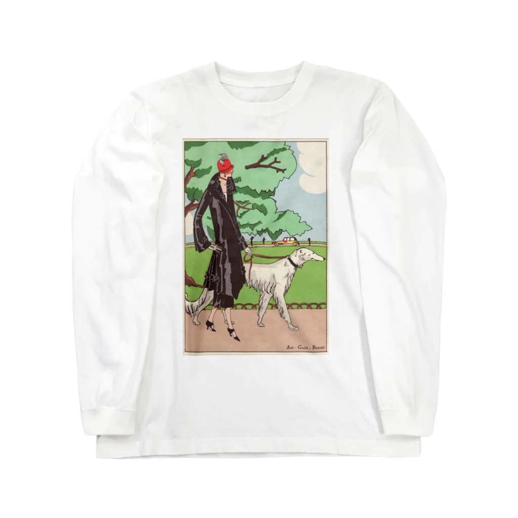 J. Jeffery Print Galleryの愛犬とお散歩 ロングスリーブTシャツ
