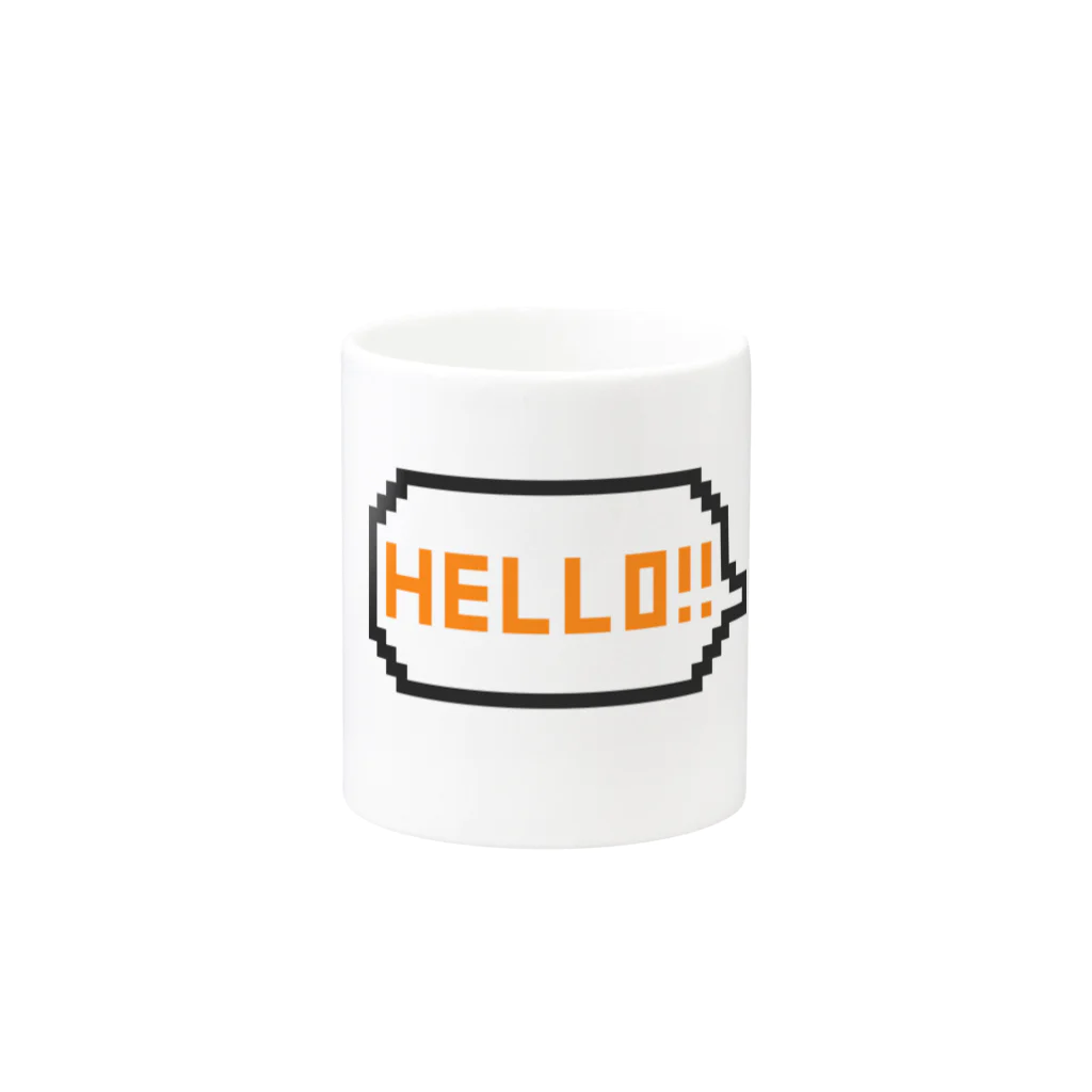 manaのドット絵風うさぎ「HELLO!!」 Mug :other side of the handle