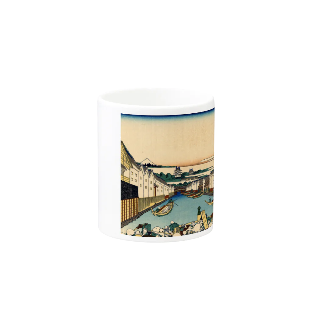 浮世絵 ｜ うきよえ屋の江戸日本橋／葛飾北斎 Mug :other side of the handle