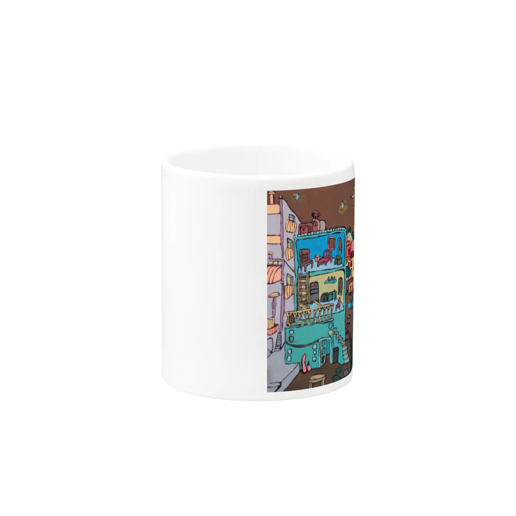 モリクマの夜の街 Mug :other side of the handle