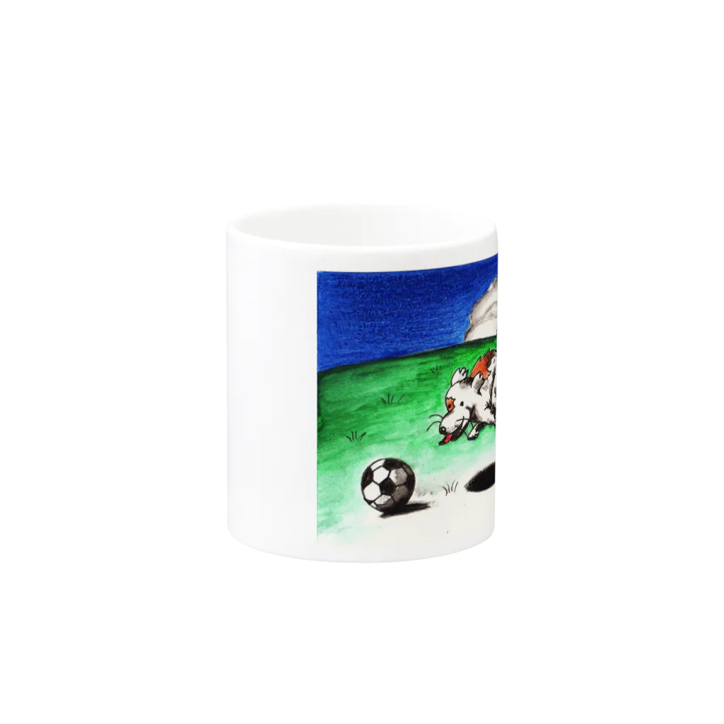 栗原進@夢の空想画家のiniesta & ball Mug :other side of the handle