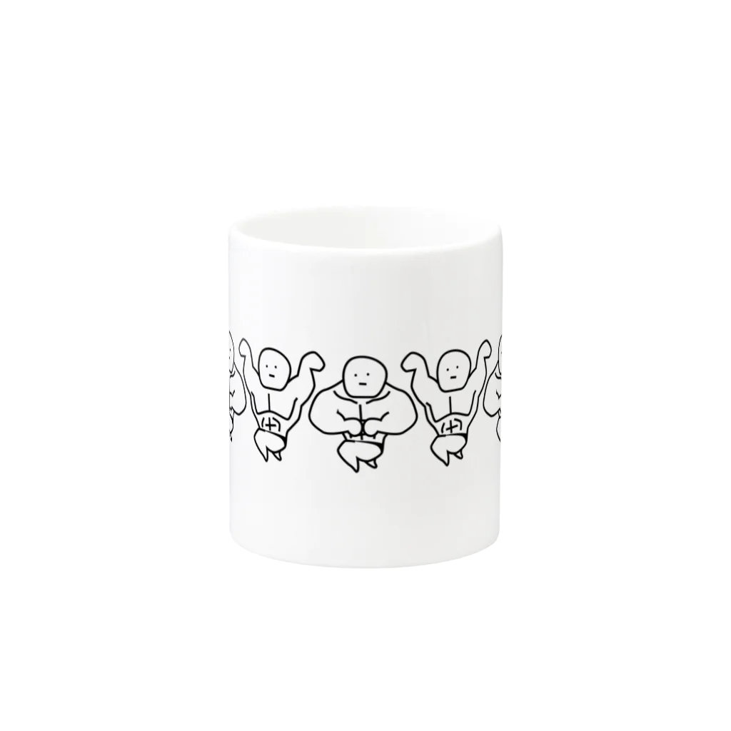 猿侍のマッチョ（団体）色白タイプ Mug :other side of the handle