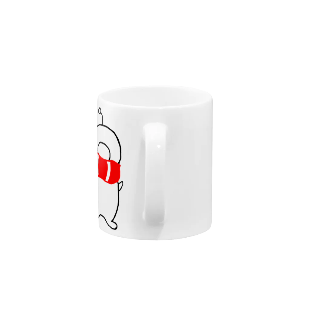 堪忍のマフラーデッパリ Mug :handle