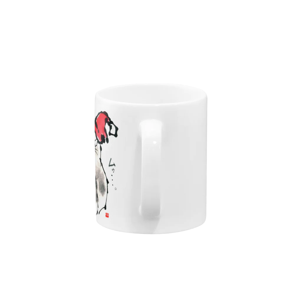人の森の水墨画「ネコのムウ」 Mug :handle