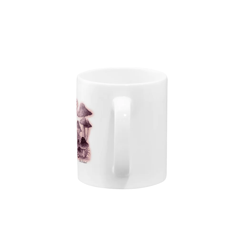 ハモリアオイ GOODS SHOPのきのこの森の出会い Mug :handle