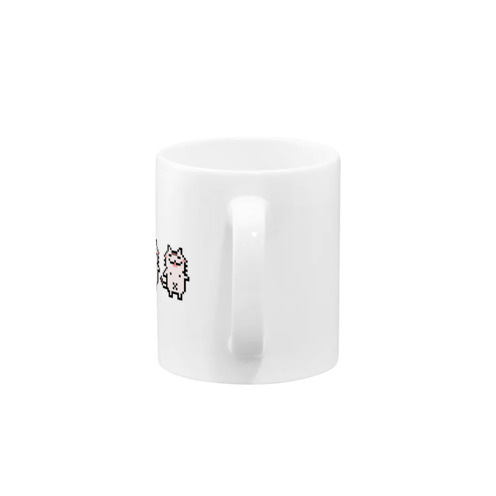 サカドの沙華戸猫ドット３匹 Mug :handle