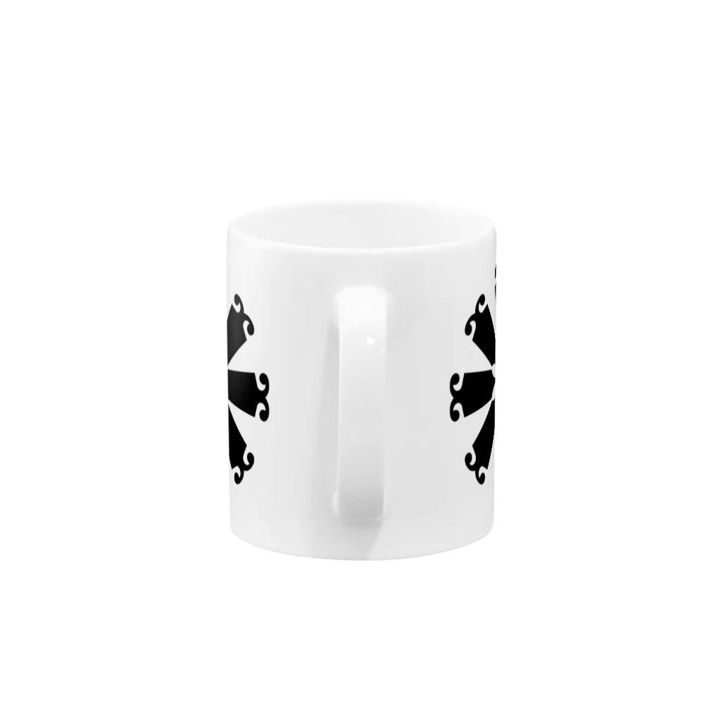 日本の家紋 八つ笄車 Mug :handle