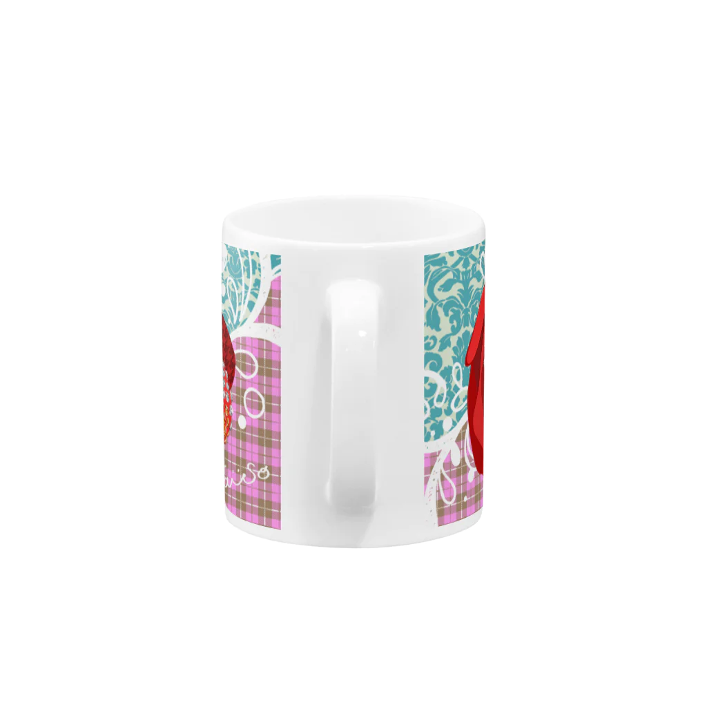 fa-soのrose pink w_pink Mug :handle