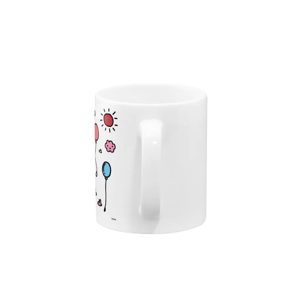 Cɐkeccooのらくがきシリーズ『空にふうせんを』カラー Mug :handle