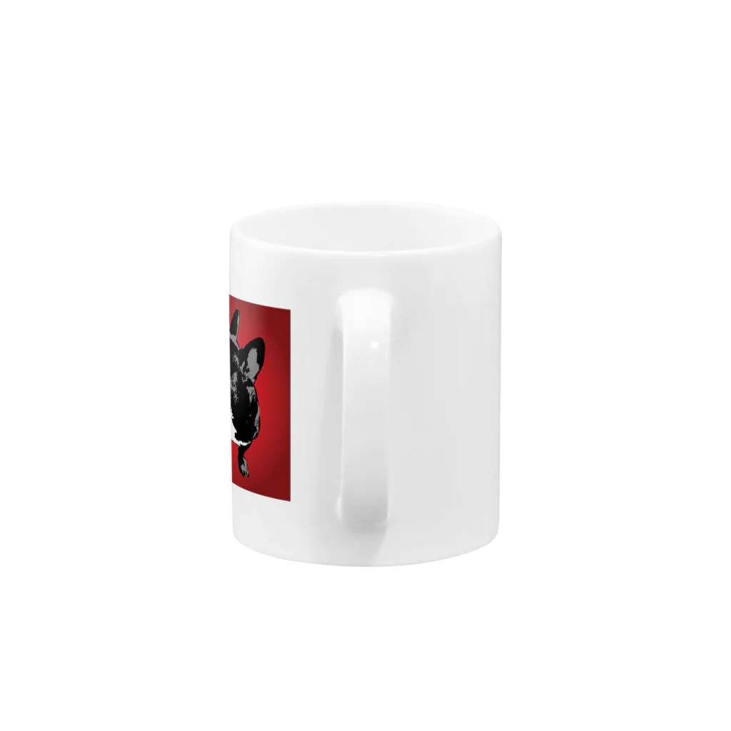 BABA&PONGO.のフレンチブル　赤 Mug :handle