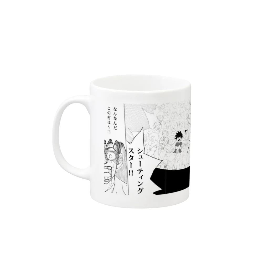 水辺出版の月刊タニシ最強巻貝伝説名場面劇場マグカップ Mug :left side of the handle