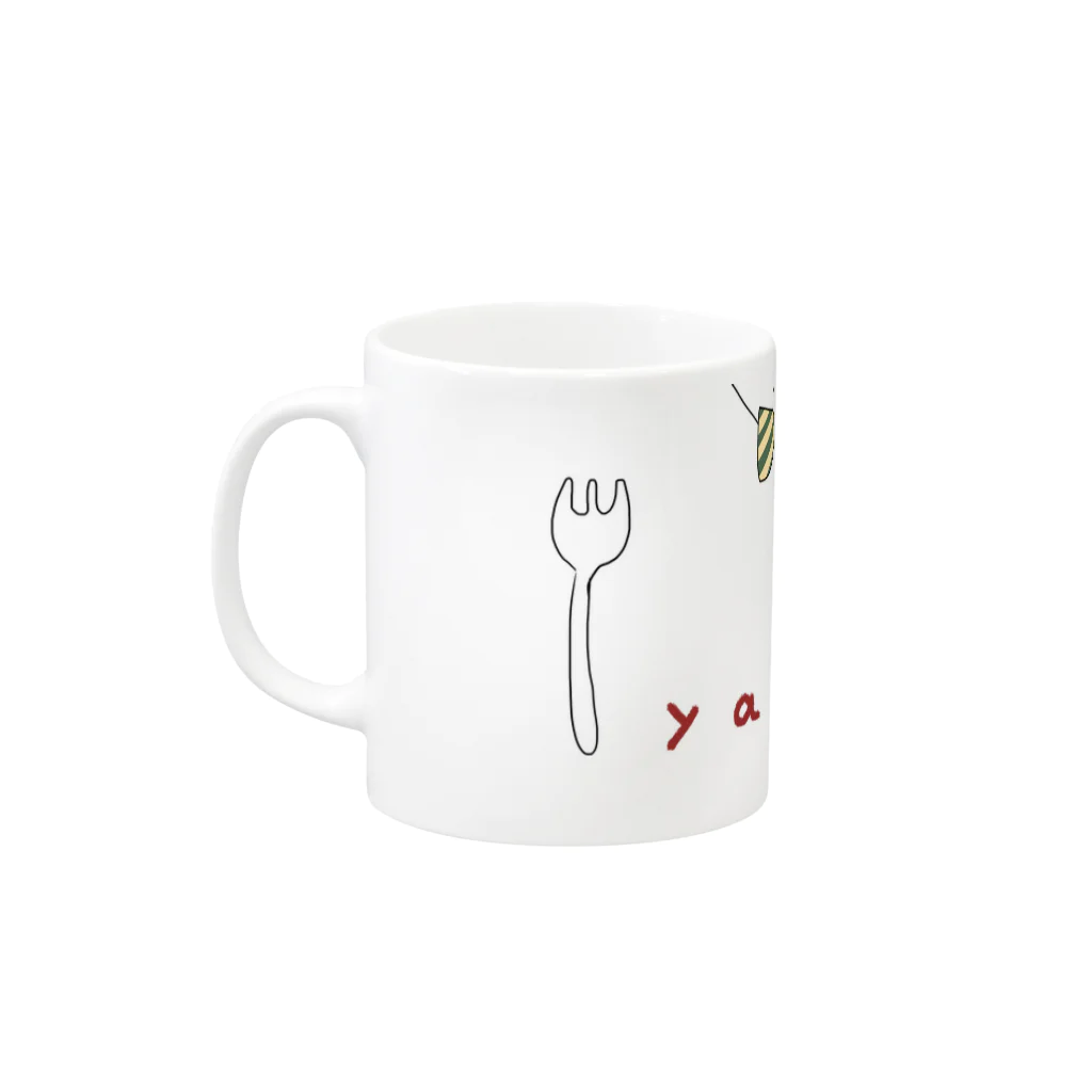 しのさんのyammy! Mug :left side of the handle