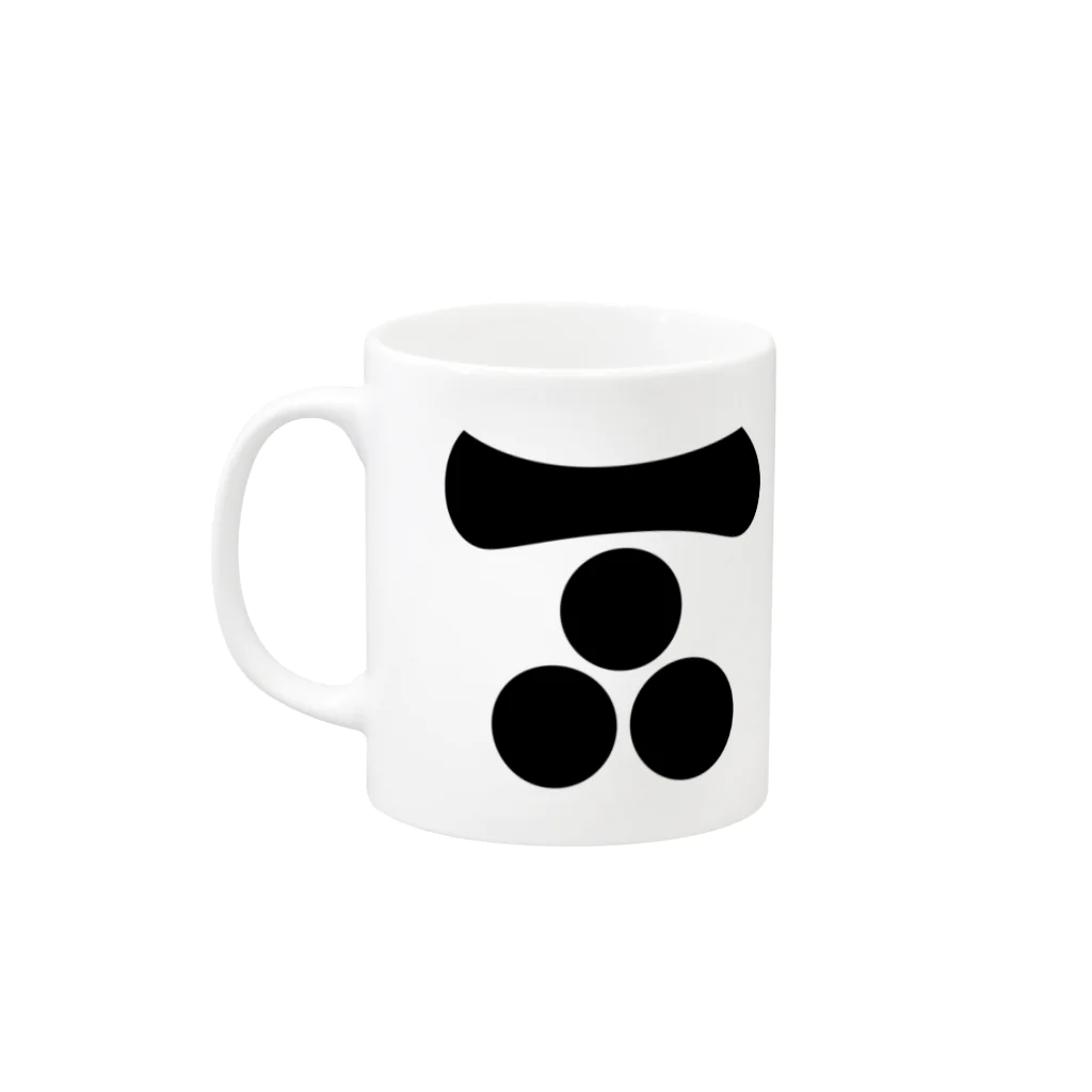 日本の家紋 長門三つ星 Mug :left side of the handle