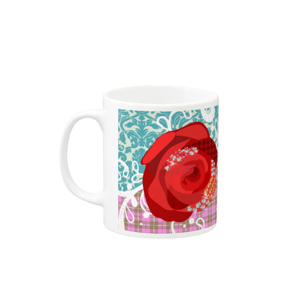 fa-soのrose pink w_pink Mug :left side of the handle