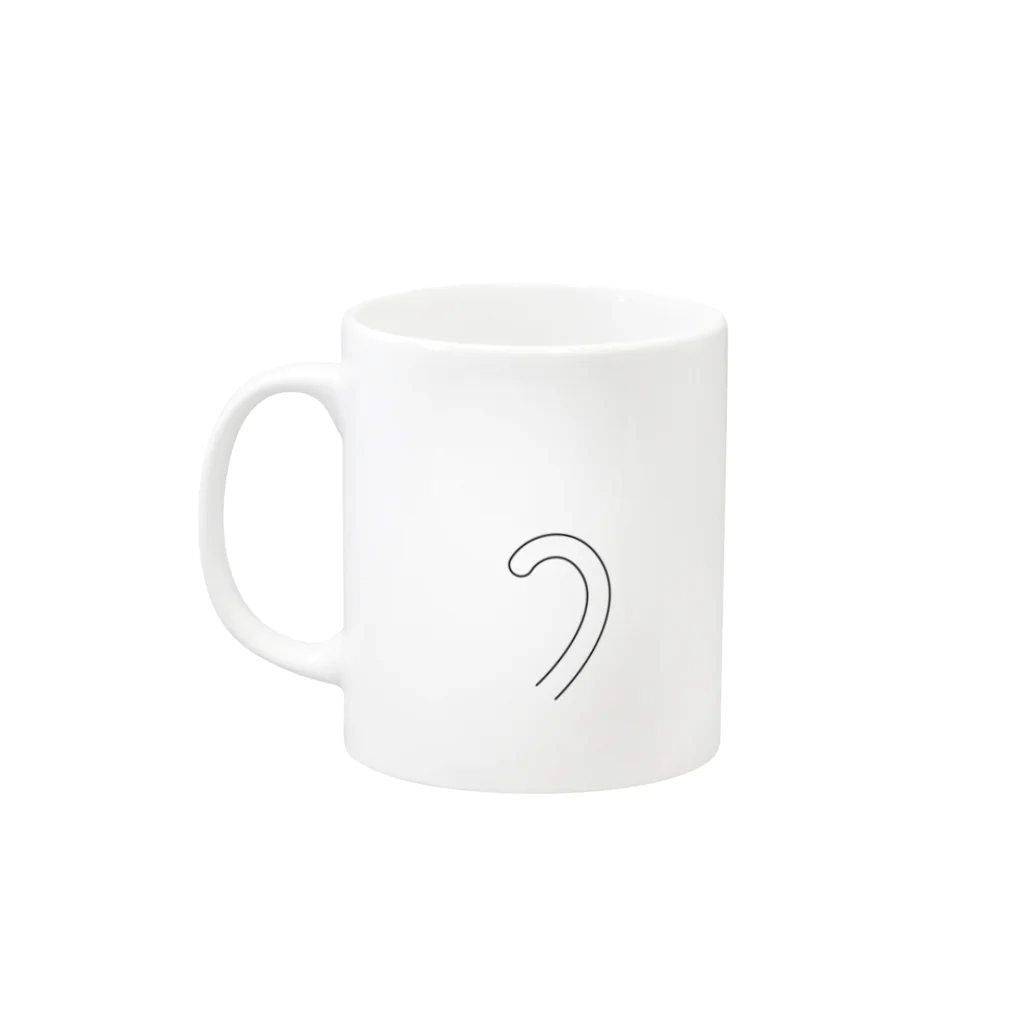 けいせんのしろねこフェイス Mug :left side of the handle