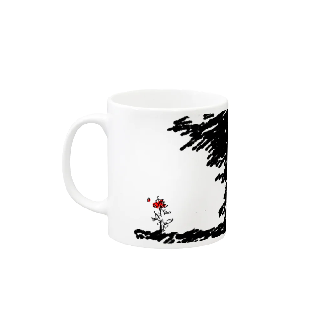 N.S. urelaの覗く少女・花 Mug :left side of the handle