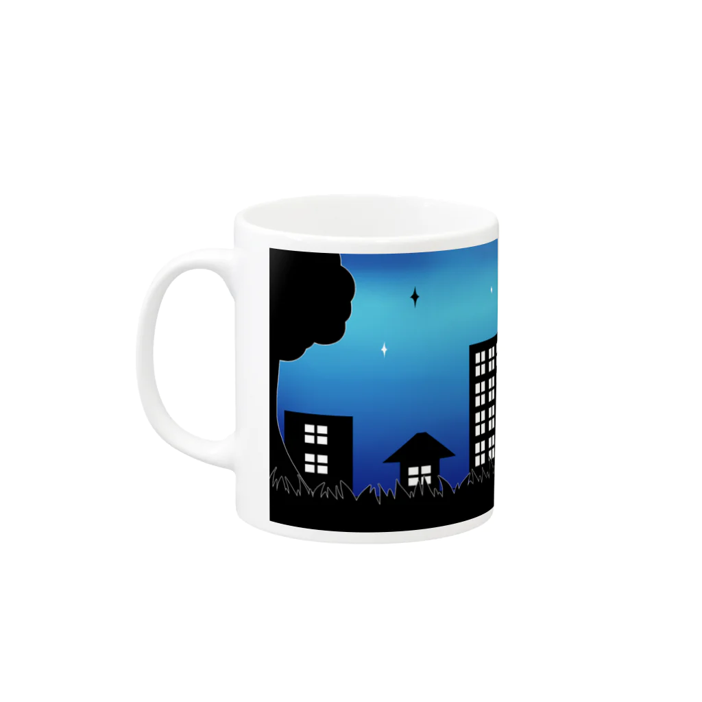 錆沼メルティーの夜景シルエットちゃん Mug :left side of the handle