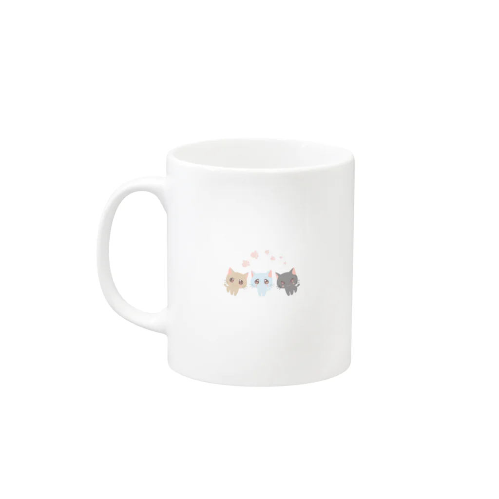 hyakuのにゃんカップ（クロ） Mug :left side of the handle