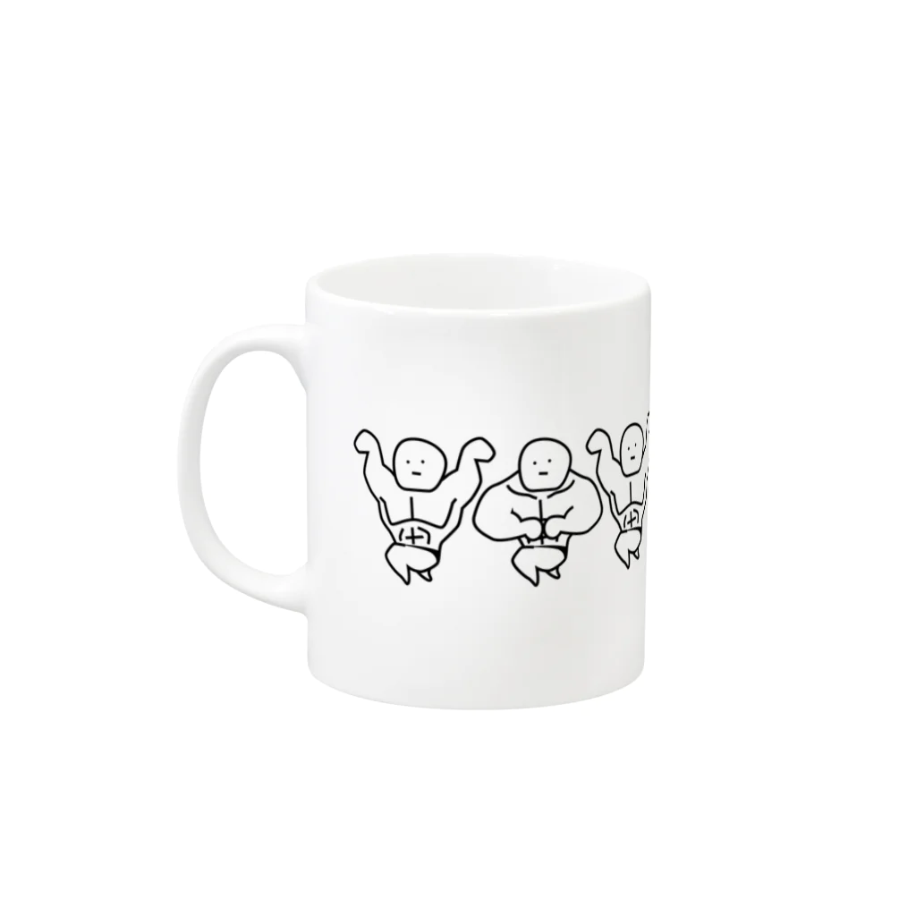 猿侍のマッチョ（団体）色白タイプ Mug :left side of the handle