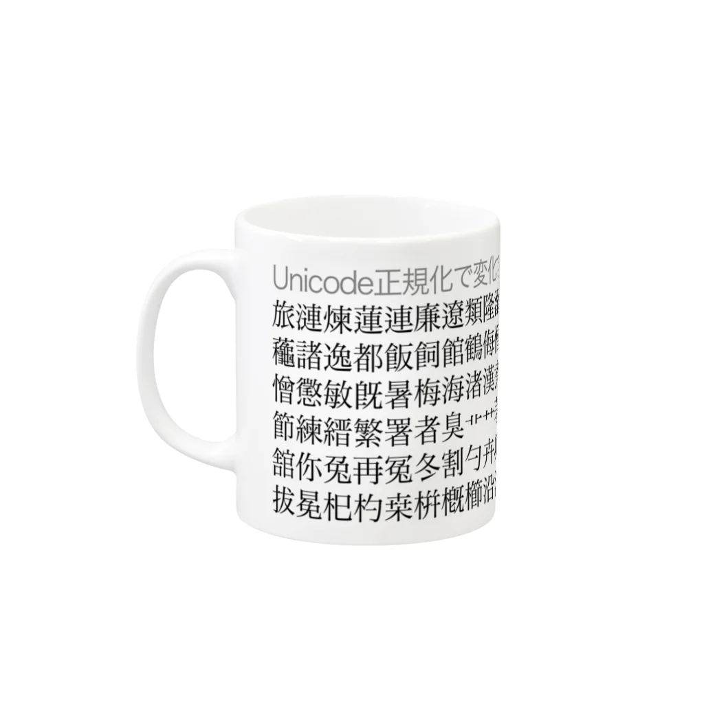 wakufactoryのUnicode正規化で変わる漢字 Mug :left side of the handle