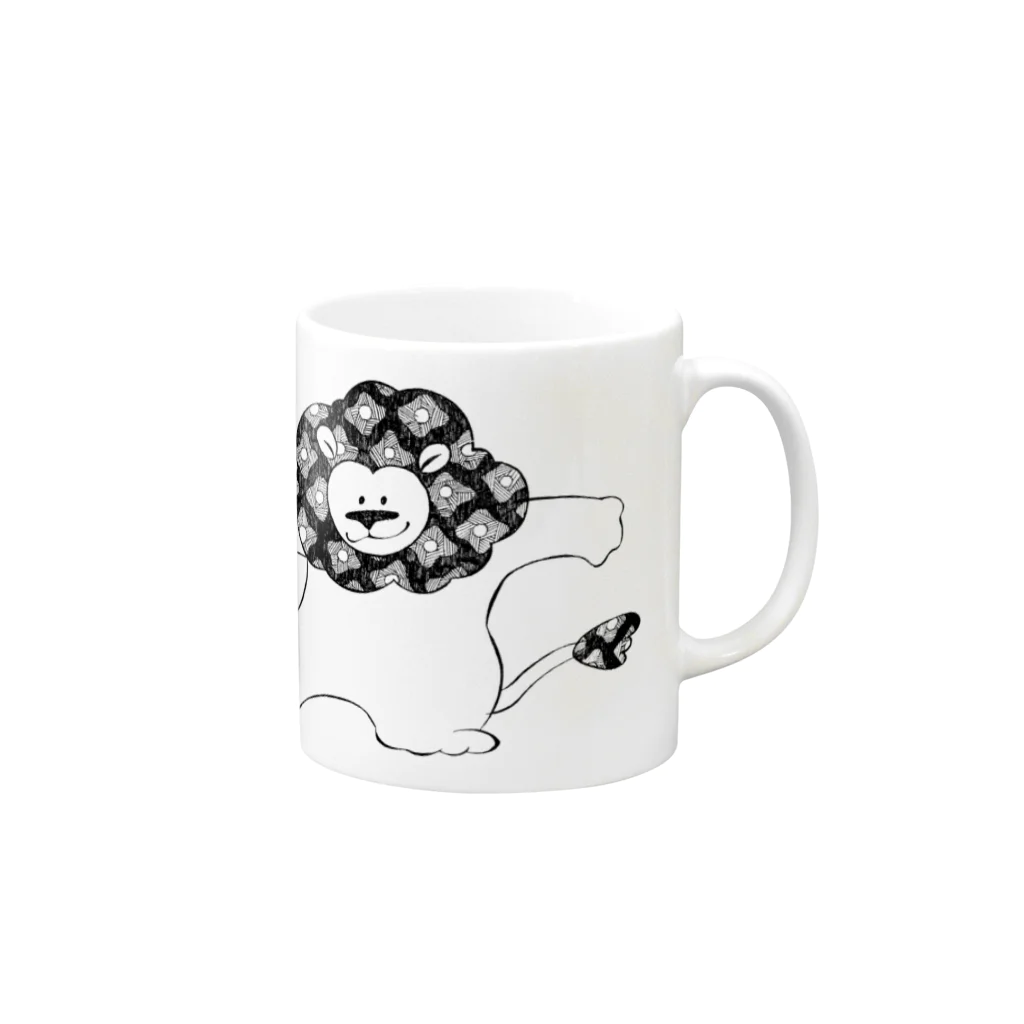 たかはしけいこのハナガライオンくん Mug :right side of the handle