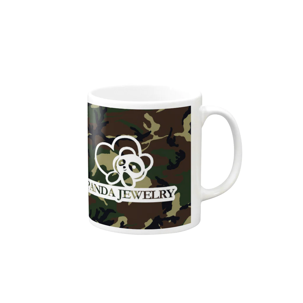 ＰＡＮＤＡ　ＪＥＷＥＬＲＹのパンダミリタリーロゴ・マグカップ Mug :right side of the handle