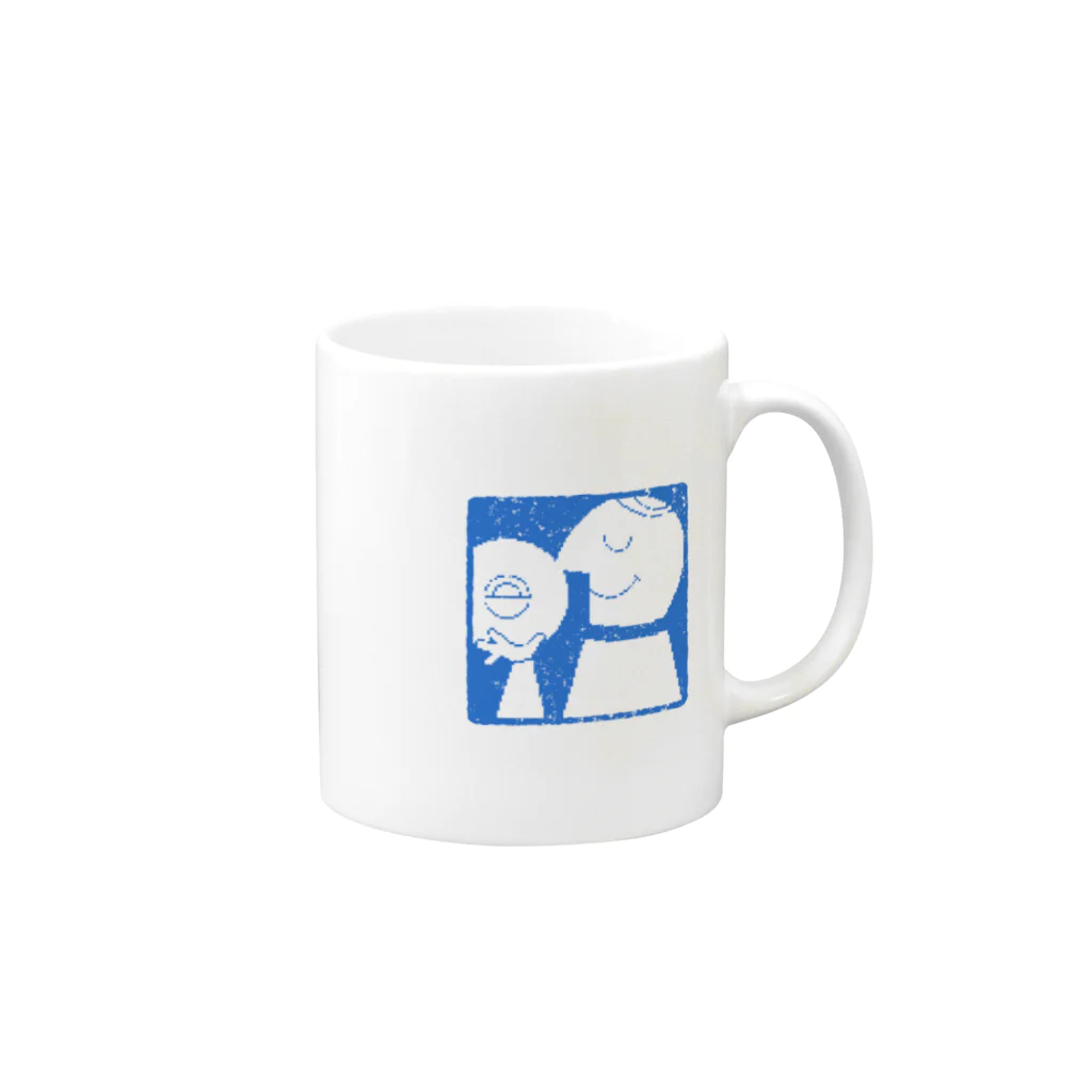 Hawaii LabelのHawaii Record mug_BLU マグカップの取っ手の右面