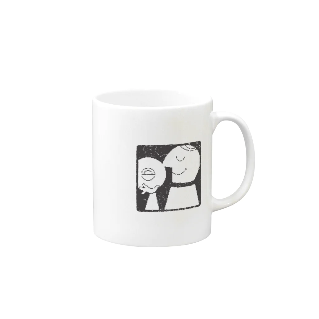 Hawaii LabelのHawaii Record mug_BLK マグカップの取っ手の右面