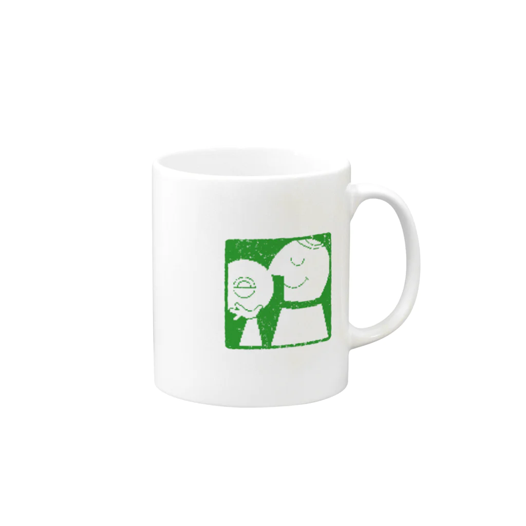 Hawaii LabelのHawaii Record mug_GRN マグカップの取っ手の右面