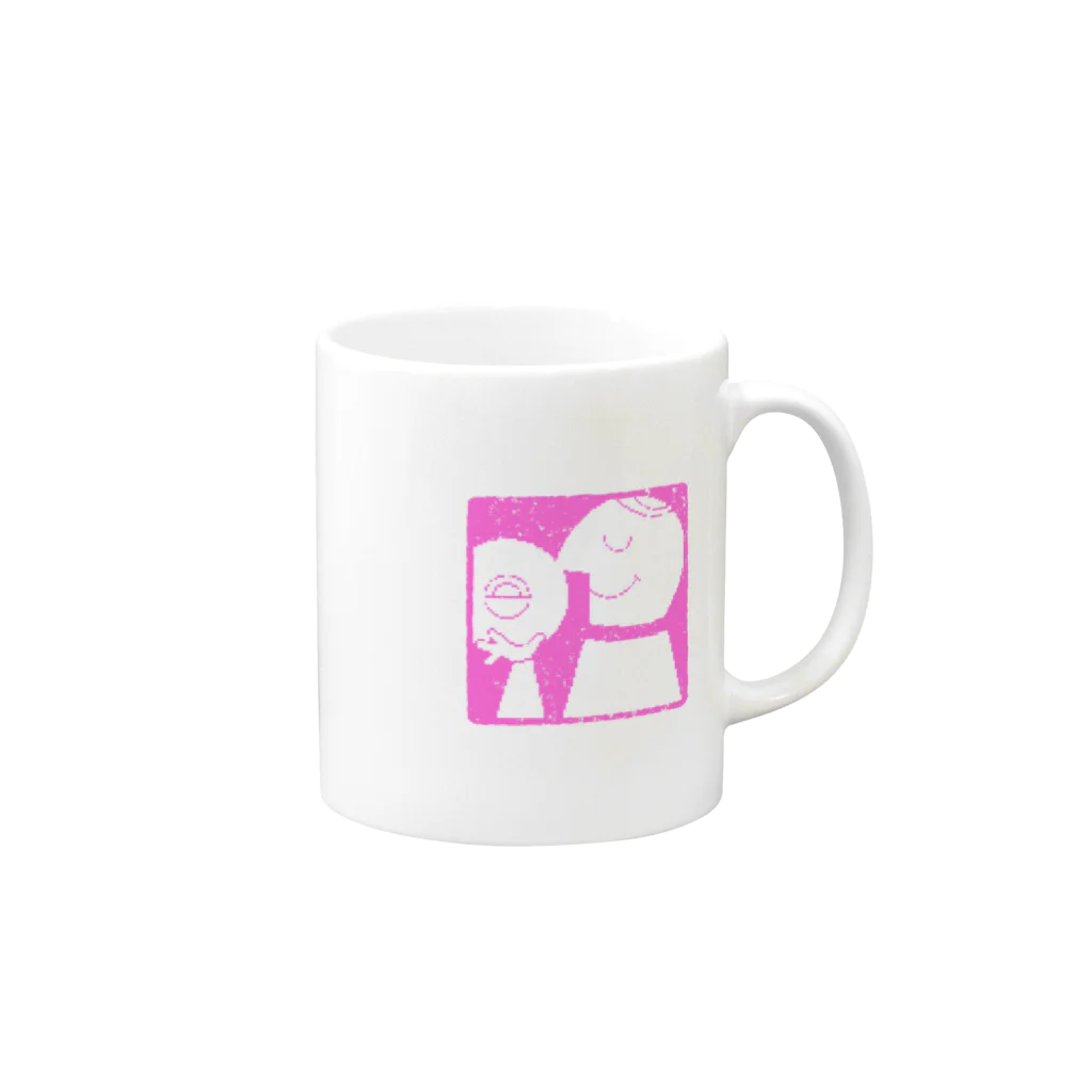 Hawaii LabelのHawaii Record mug_PNK マグカップの取っ手の右面