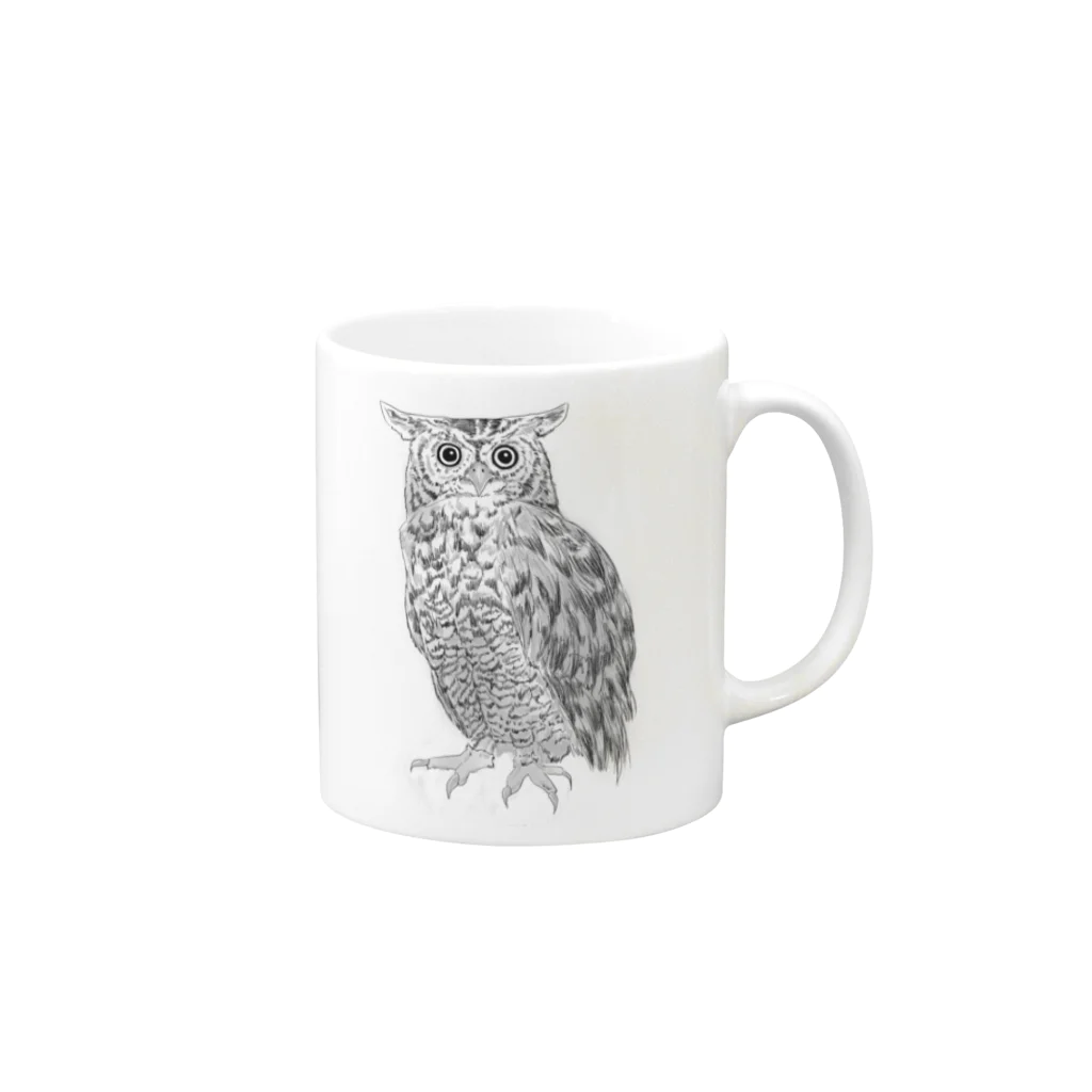 circle and dropsのOWL Mug :right side of the handle