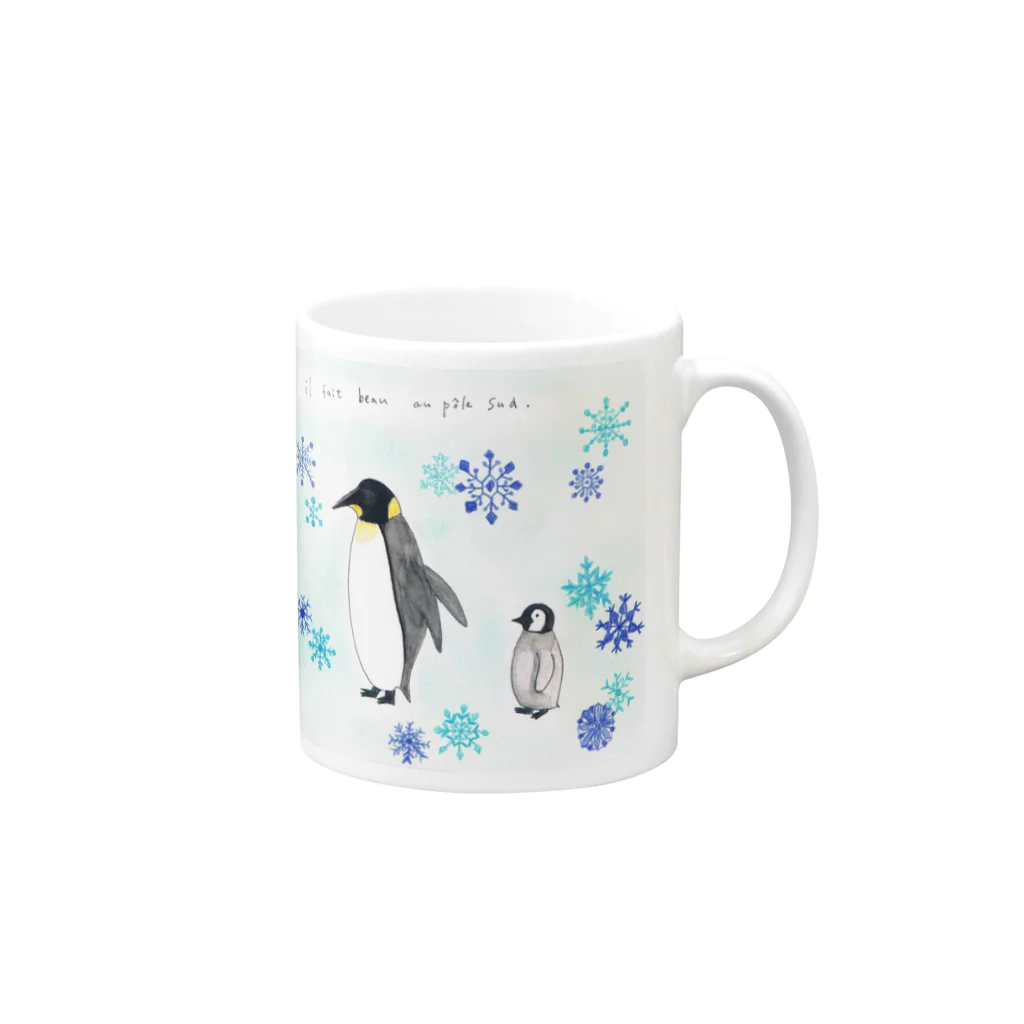 tobenai-toriのペンギン親子 Mug :right side of the handle