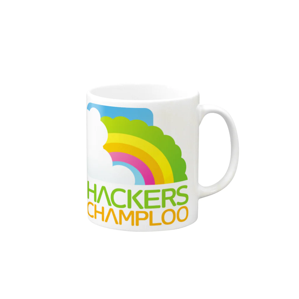 ハッカーズチャンプルーのハッカーズチャンプルーロゴ（正方形） Mug :right side of the handle