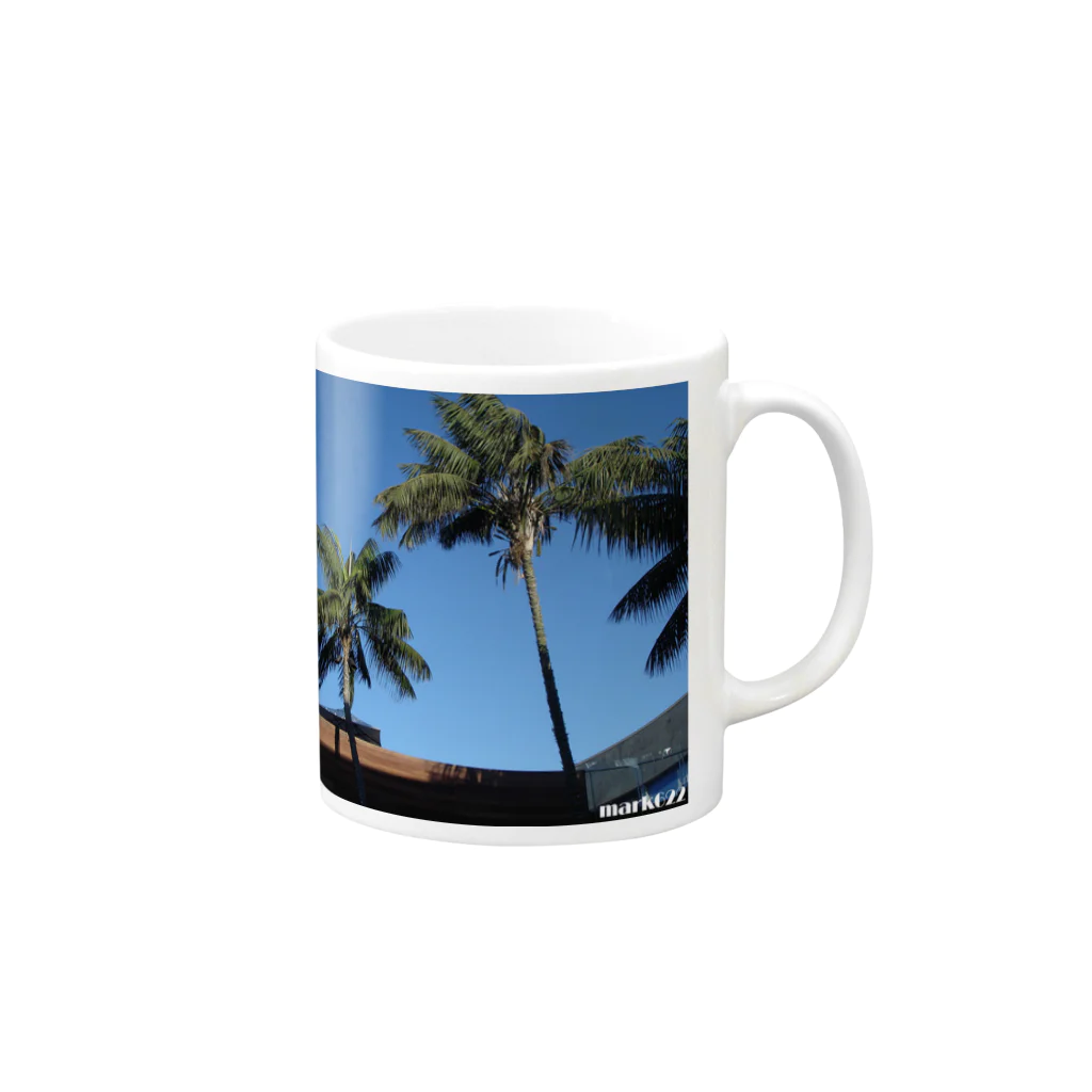 M.MORIのLos Angeles Malibu Palm Tree マグカップの取っ手の右面